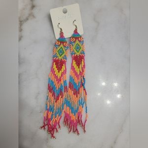 Multi Color Seed Bead Earrings